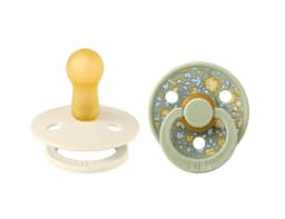 BIBS x LIBERTY Σετ Στρογγυλές Πιπίλες Latex Colour Eloise Sage (6-18 μηνών)