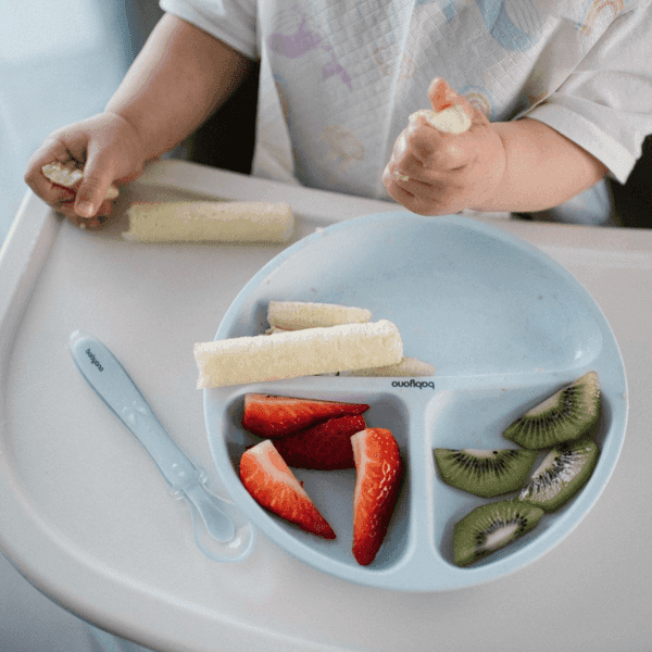 BABYONO Πιάτο Σιλικόνης Με Χωρίσματα Και Βεντούζα Blue (6+μηνών)