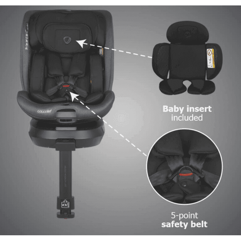 COCCOLLE Κάθισμα Αυτοκινήτου Isofix i-Size Ario 360° Anthracite (40-150cm)