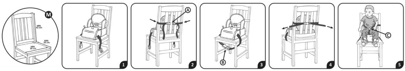 BABY TO LOVE Φορητό Κάθισμα Φαγητού Travel up Booster Vintage Pink (6-36 μηνών)