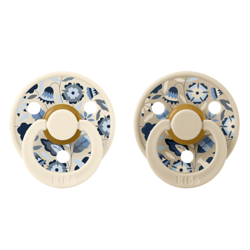 BIBS x LIBERTY Σετ Στρογγυλές Πιπίλες Latex Colour Bobo Ivory Mix (6-18 μηνών)