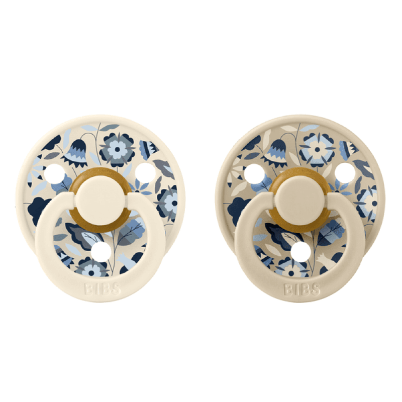 BIBS x LIBERTY Σετ Στρογγυλές Πιπίλες Latex Colour Bobo Ivory Mix (6-18 μηνών)