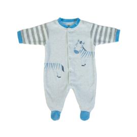 FS BABY Βρεφικό Βελουτέ Μακρυμάνικο Φορμάκι Zebra Stripes