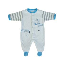 FS BABY Βρεφικό Βελουτέ Μακρυμάνικο Φορμάκι Zebra Stripes
