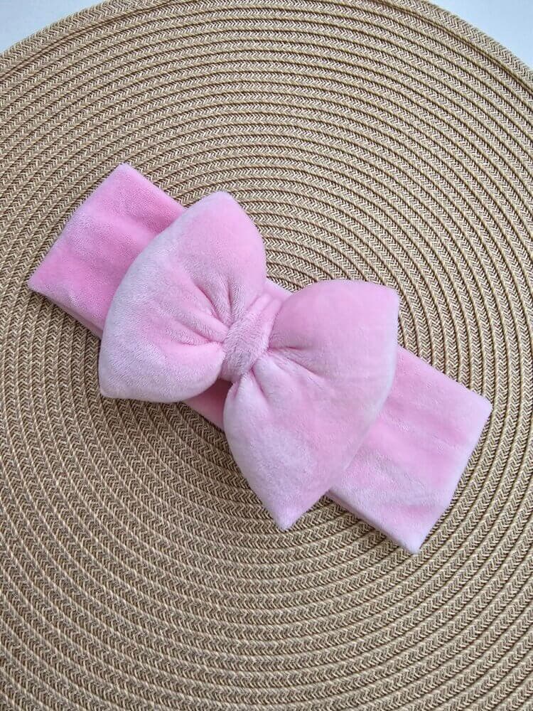 STAMATIS BEBE Βρεφική Βελουτέ Κορδέλα Για Μωρά Με Μεγάλο Φιόγκο Λήδα