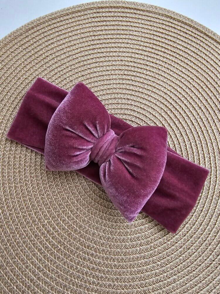 STAMATIS BEBE Βρεφική Βελουτέ Κορδέλα Για Μωρά Με Μεγάλο Φιόγκο Ρεγγίνα