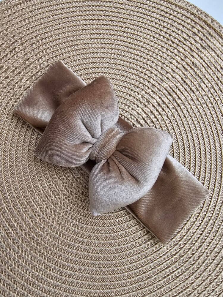 STAMATIS BEBE Βρεφική Βελουτέ Κορδέλα Για Μωρά Με Μεγάλο Φιόγκο Μελισσάνθη