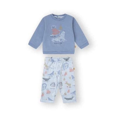 YATSI BABY Βρεφικό Σετ Ρούχων Φούτερ Με Μακρυμάνικο Μπλουζάκι & Παντελονάκι Antartic Polar Bear