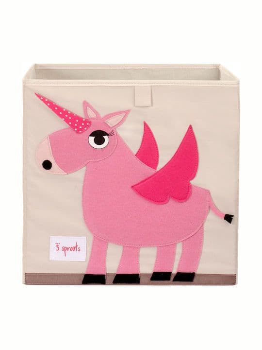3 SPROUTS Τετράγωνο Κουτί Αποθήκευσης Παιχνιδιών Unicorn