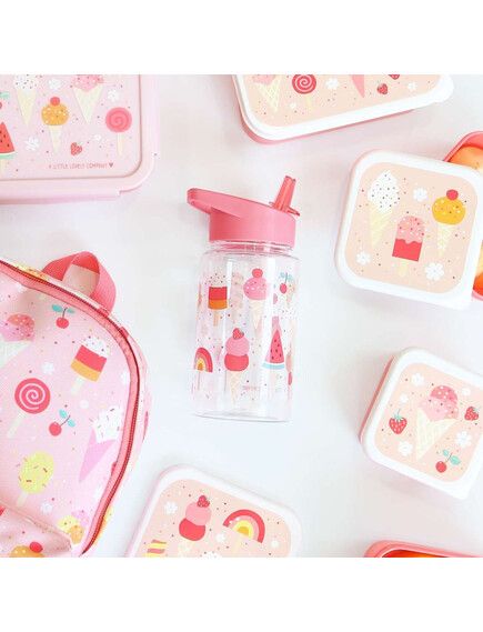 LITTLE LOVELY COMPANY Παιδικό Παγούρι Με Καλαμάκι Ice Cream 450ml (12+ μηνών)