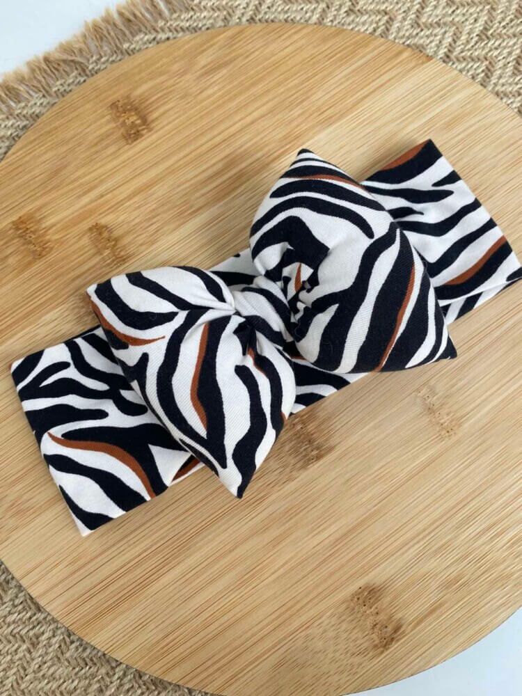 STAMATIS BEBE Βρεφική Κορδέλα Για Μωρά Με Μεγάλο Φιόγκο Άγρια Ζέβρα