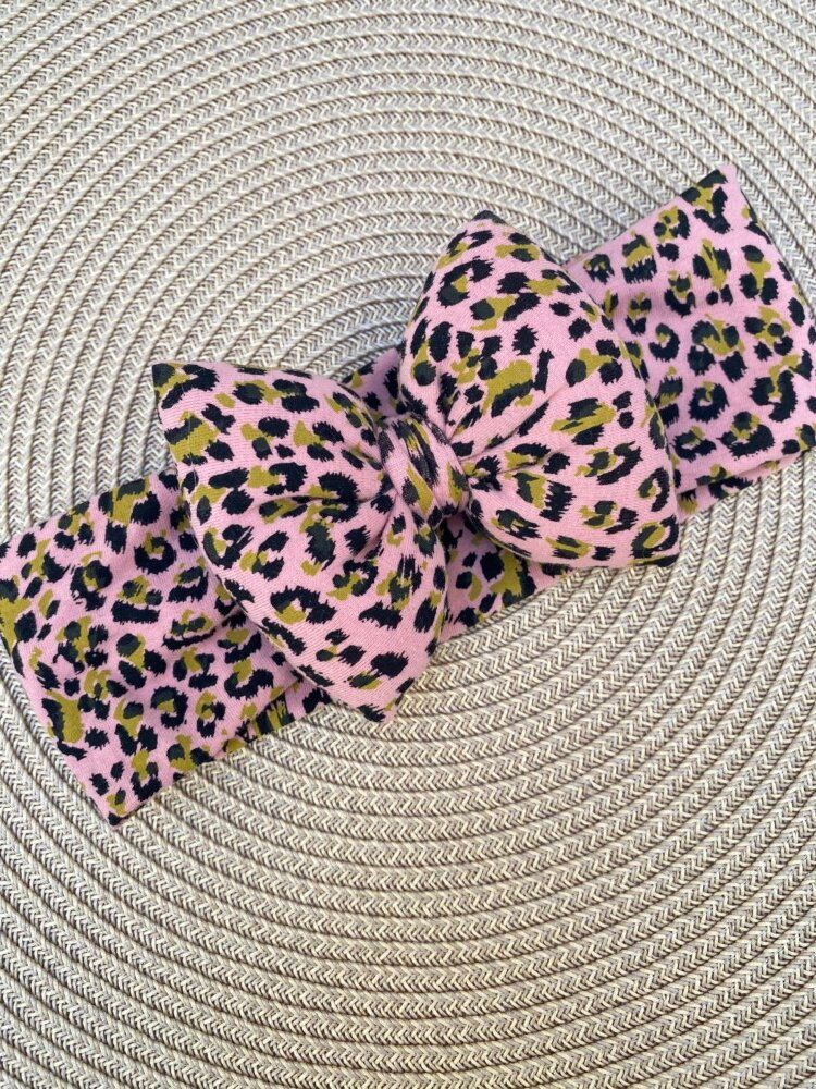 STAMATIS BEBE Βρεφική Κορδέλα Για Μωρά Με Μεγάλο Φιόγκο Animal Print Dark Pink