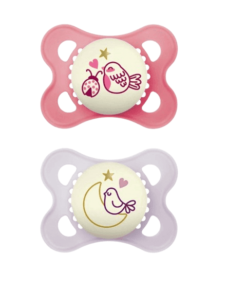 MAM Σετ Πιπίλες Σιλικόνης Original Night Girl (2-6 μηνών)