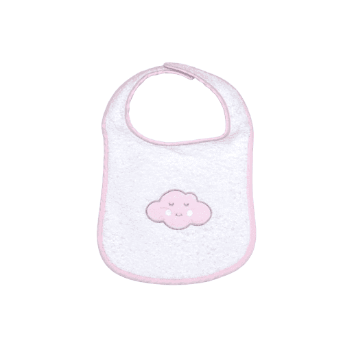 BABY STAR Βρεφική Σαλιάρα Πετσετέ Με Velcro Σύννεφο Ροζ (0+ μηνών)