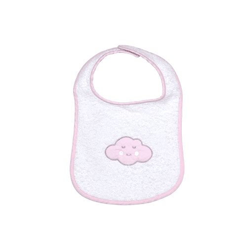 BABY STAR Βρεφική Σαλιάρα Πετσετέ Με Velcro Σύννεφο Ροζ (0+ μηνών)