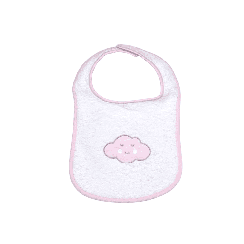BABY STAR Βρεφική Σαλιάρα Πετσετέ Με Velcro Σύννεφο Ροζ (0+ μηνών)