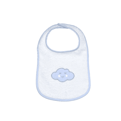 BABY STAR Βρεφική Σαλιάρα Πετσετέ Με Velcro Σύννεφο Σιέλ (0+ μηνών)