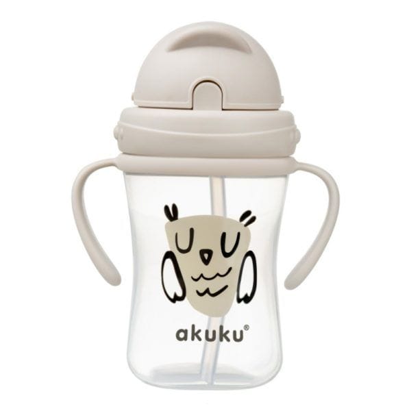 AKUKU Εκπαιδευτικό Ποτηράκι Με Καλαμάκι Owl 290ml (9+ μηνών)