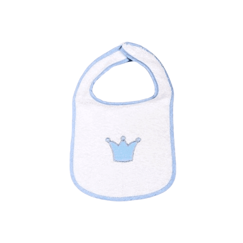 BABY STAR Βρεφική Σαλιάρα Πετσετέ Με Velcro Prince Σιέλ (0+ μηνών)