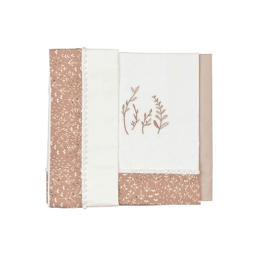 BABY STAR Σετ Σεντόνια Λίκνου Φυλλώματα (3 Τεμάχια)