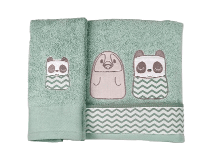 BABY STAR Σετ Βρεφικές Πετσέτες Tiny Friends Λαδί (2 Τεμάχια)