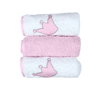 BABY STAR Σετ Πανάκια Ώμου Πετσετέ Princess Ροζ (3 Τεμάχια)