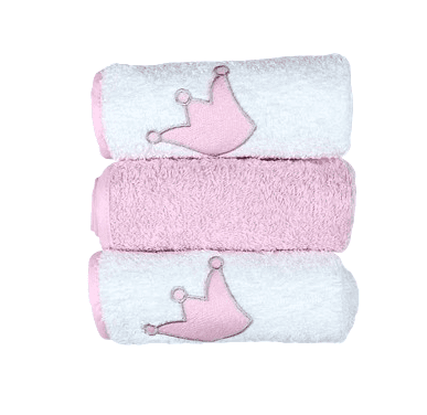 BABY STAR Σετ Πανάκια Ώμου Πετσετέ Princess Ροζ (3 Τεμάχια)