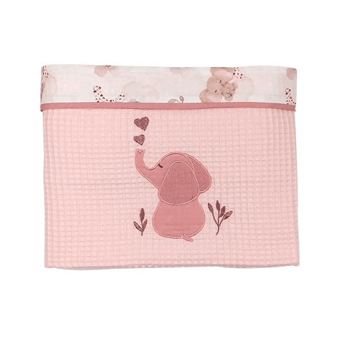 BABY STAR Βρεφική Κουβέρτα Κούνιας Πικέ Elephant Pink