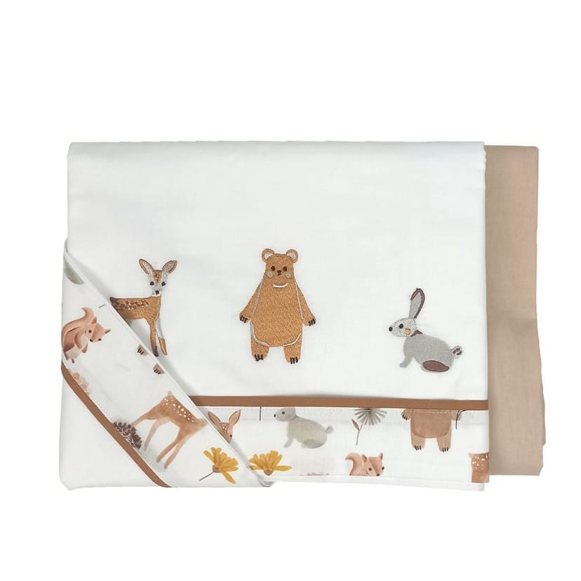 BABY STAR Σετ Σεντόνια Κούνιας Με Λάστιχο Forest Friends (3 Τεμάχια)