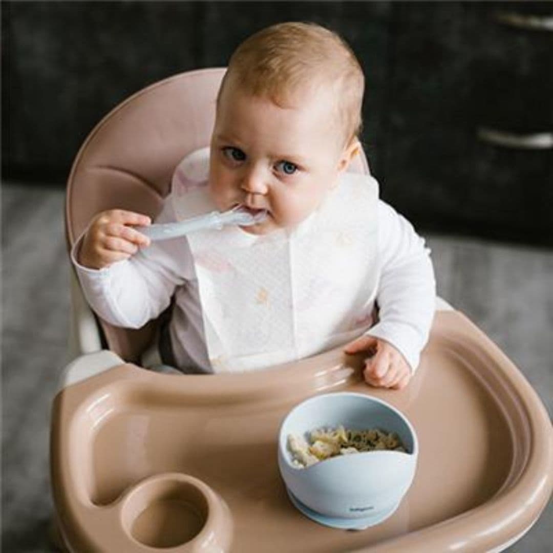 BABYONO Μπωλ Φαγητού Σιλικόνης Για Μωρά Με Βεντούζα Baby Blue (6+ μηνών)