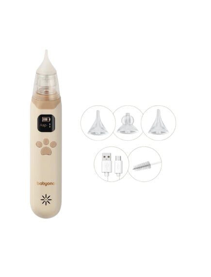 BABYONO Ηλεκτρικός Ρινικός Αποφρακτήρας Μύτης Για Βρέφη Beige