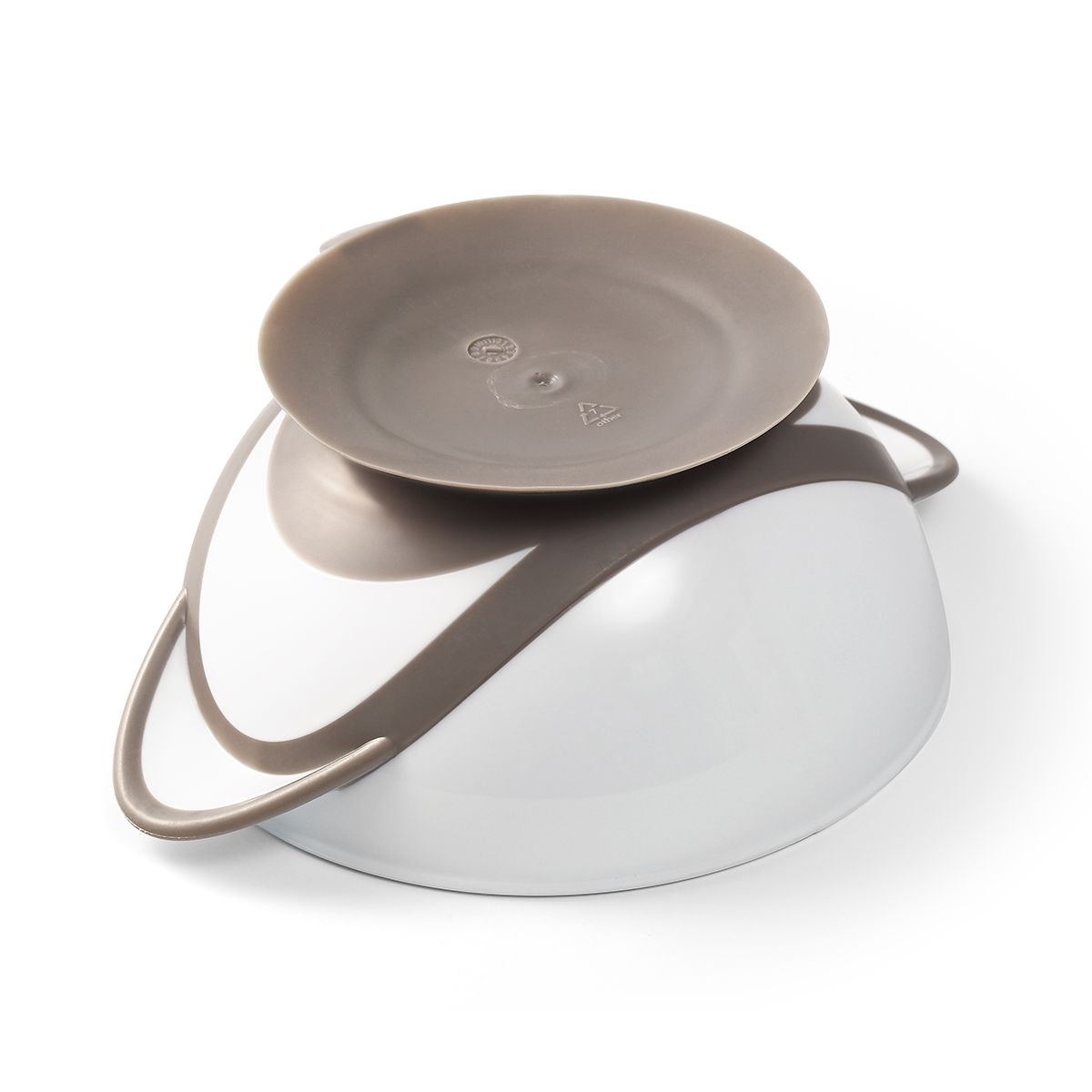 BABYONO Μπωλ Φαγητού Με Κουτάλι, Βεντούζα & Καπάκι Grey 300ml (6+ μηνών)