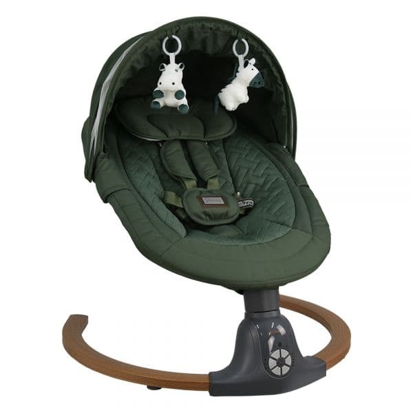 BEBE STARS Ηλεκτρικό Ρηλάξ Μωρού Fluffy Forest Green (0-9 kg)