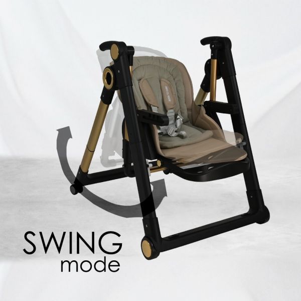 BEBE STARS Καρέκλα Φαγητού-Κούνια 2in1 Yum Yum Mocha Beige (6-36 μηνών)