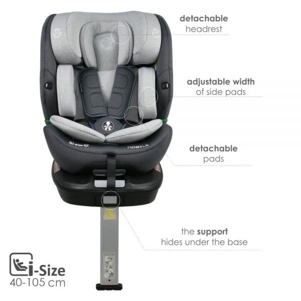 BEBE STARS Κάθισμα Αυτοκινήτου Isofix i-Size Nobile 360° Ice Grey (40-150cm)