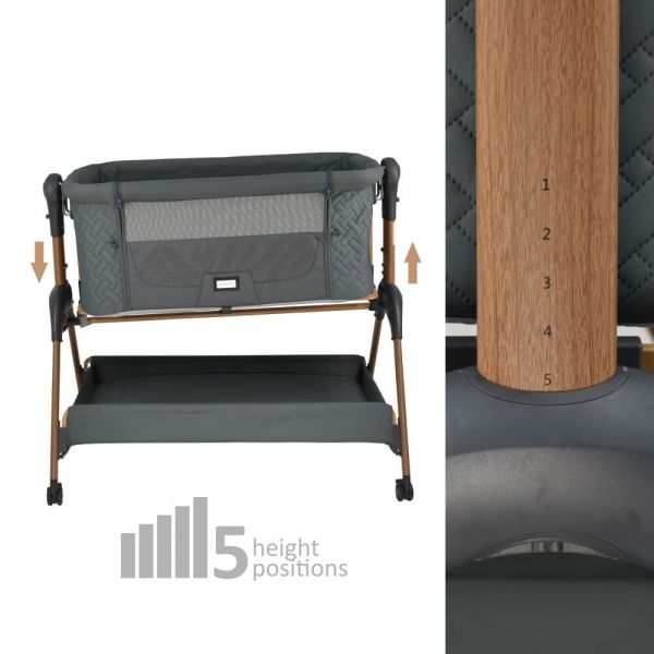 BEBE STARS Λίκνο Μωρού Με Κουνουπιέρα Style 2in1 Smoked Grey