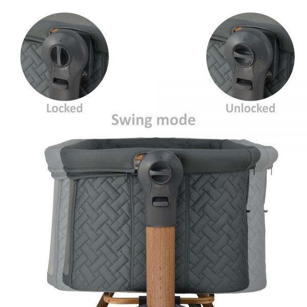 BEBE STARS Λίκνο Μωρού Με Κουνουπιέρα Style 2in1 Smoked Grey