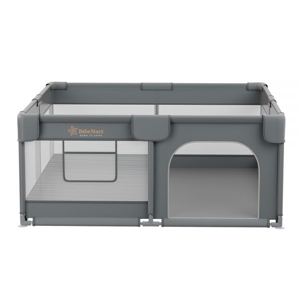 BEBE STARS Μεγάλο Πάρκο Για Μωρά Τετράγωνο Playzen Grey 150×150cm