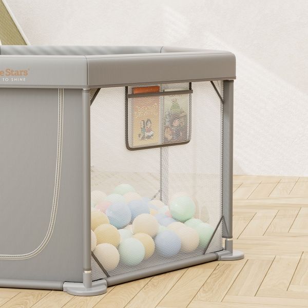 BEBE STARS Εξάγωνο Πάρκο Για Μωρά Nestile Grey 135×135cm