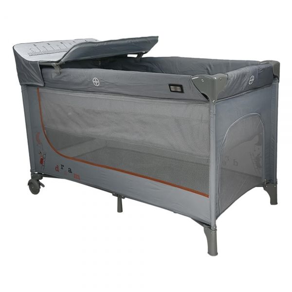 BEBE STARS Παρκοκρέβατο 2 Επιπέδων Με Αλλαξιέρα Dreamer Grey