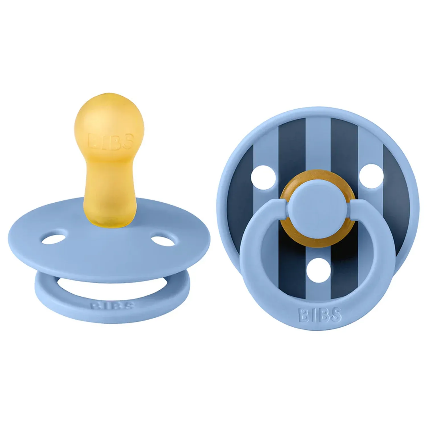 BIBS Σετ Στρογγυλές Πιπίλες Latex Studio Colour Blue Mix (0-6 μηνών)