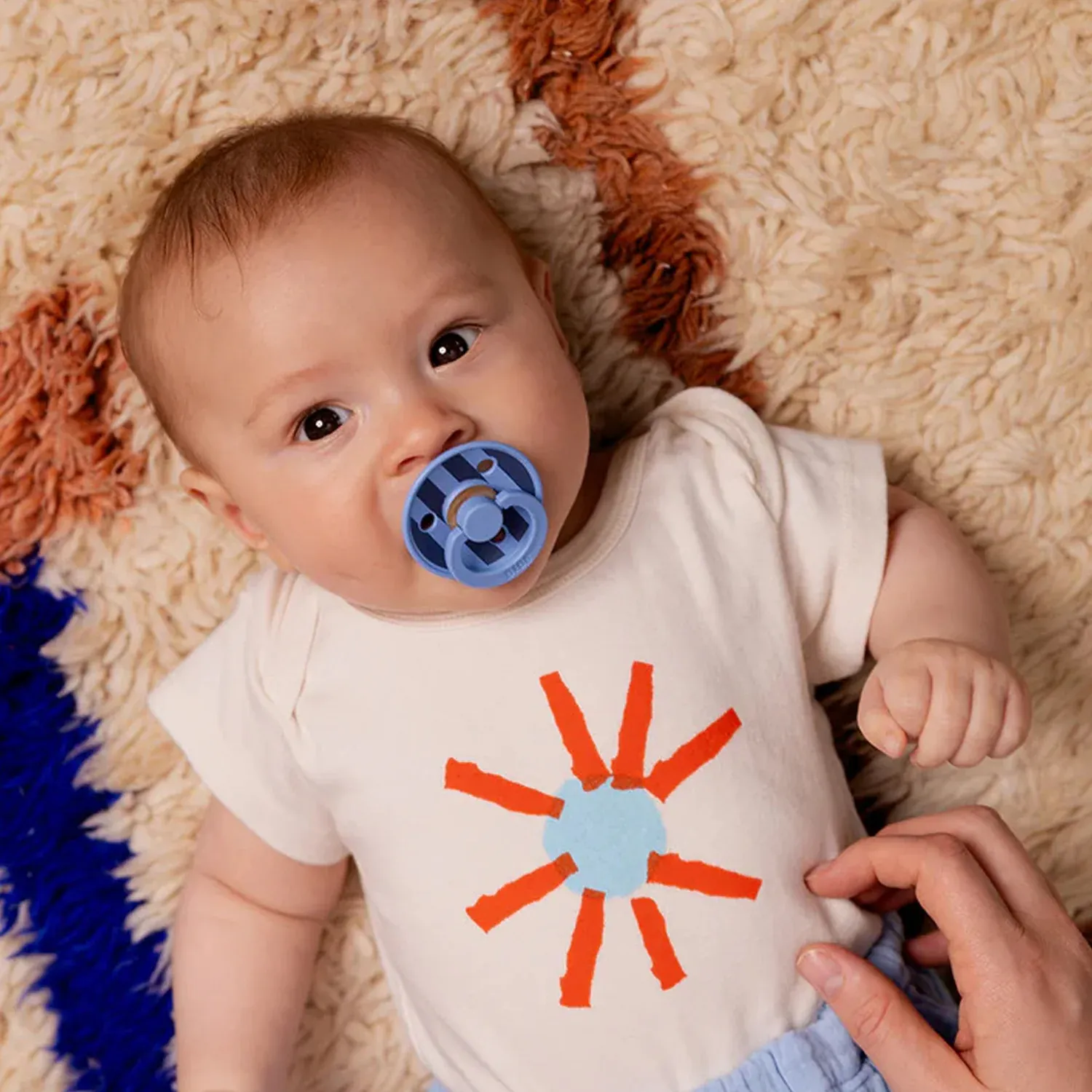 BIBS Σετ Στρογγυλές Πιπίλες Latex Studio Colour Blue Mix (0-6 μηνών)