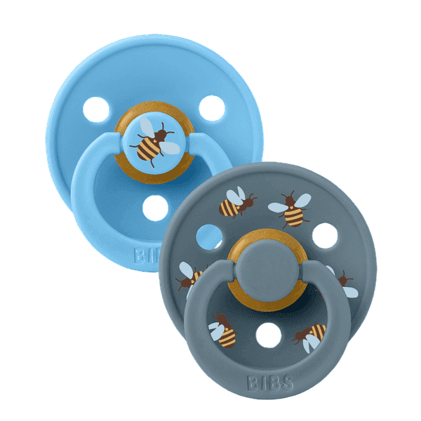 BIBS Σετ Στρογγυλές Πιπίλες Latex Studio Colour Bumblebee Breeze Mix (0-6 μηνών)