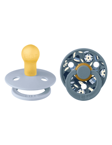 BIBS x LIBERTY Σετ Στρογγυλές Πιπίλες Latex Colour Bobo Dusty Blue Mix (0-6 μηνών)