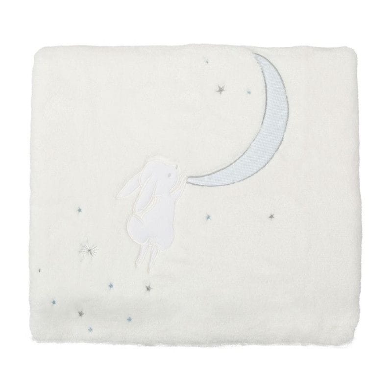 BIMBIDREAMS Βελουτέ Κουβέρτα Κούνιας Bunny Microline Blue (110×140cm)