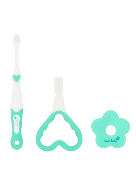 BRUSH BABY Βρεφική Οδοντόβουρτσα & Μασητικό Μασελάκι Σιλικόνης (0-18 μηνών)