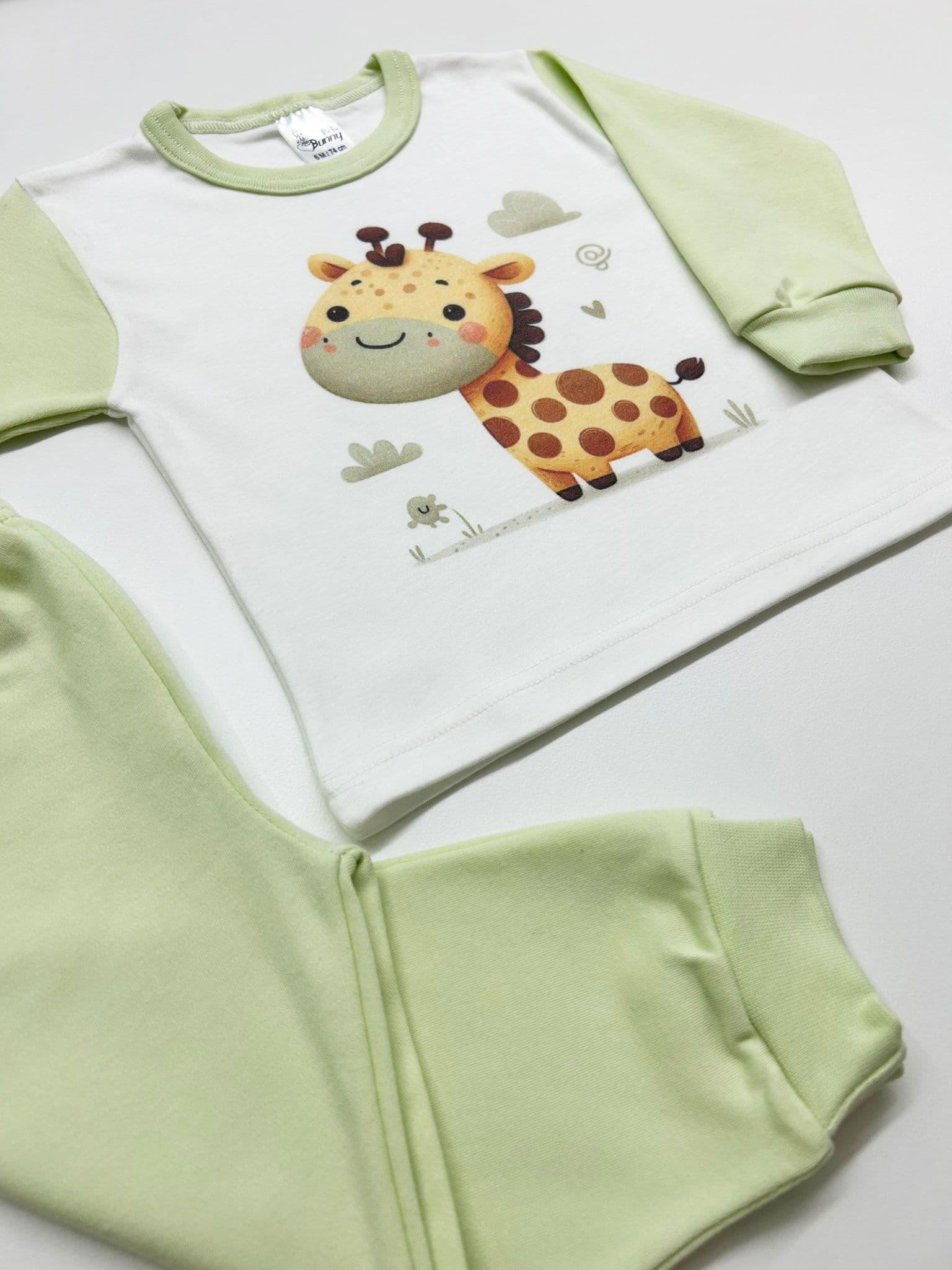 BUNNY BEBE Βρεφικές Πιτζάμες Καμηλοπάρδαλη Λαχανί