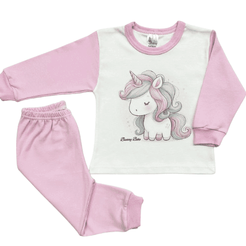 BUNNY BEBE Βρεφικές Πιτζάμες Για Κορίτσι Μονόκερος Ροζ