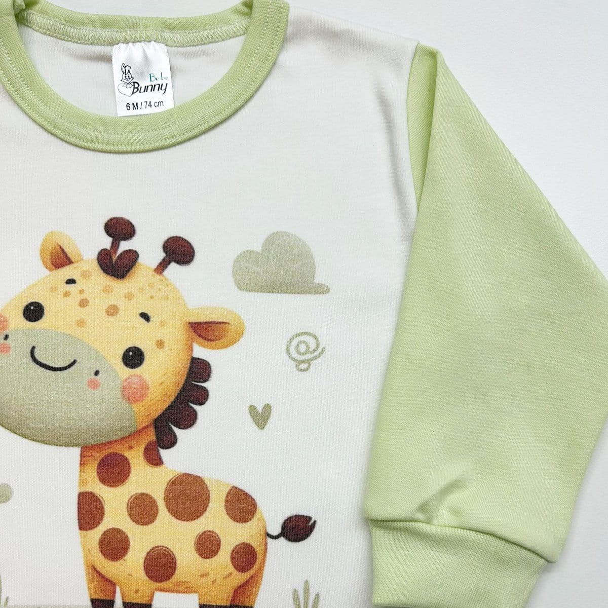 BUNNY BEBE Βρεφικές Πιτζάμες Καμηλοπάρδαλη Λαχανί