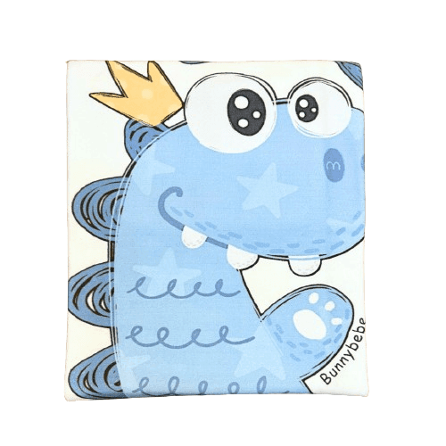 BUNNY BEBE Βαμβακερή Κουβέρτα Αγκαλιάς Interlock Blue Dinosaur